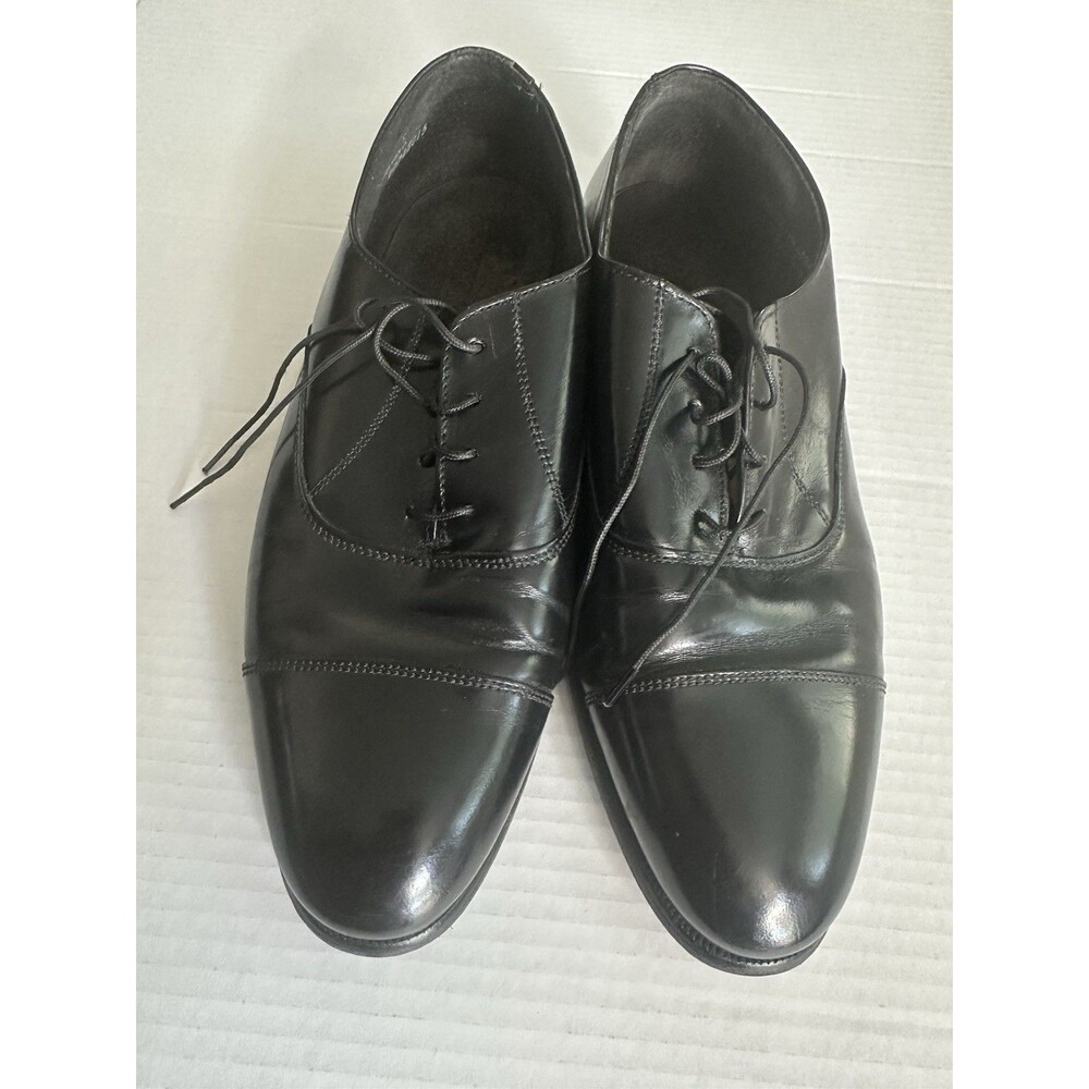 Stafford men's black cap toe Oxford dress shoes size 9.5
